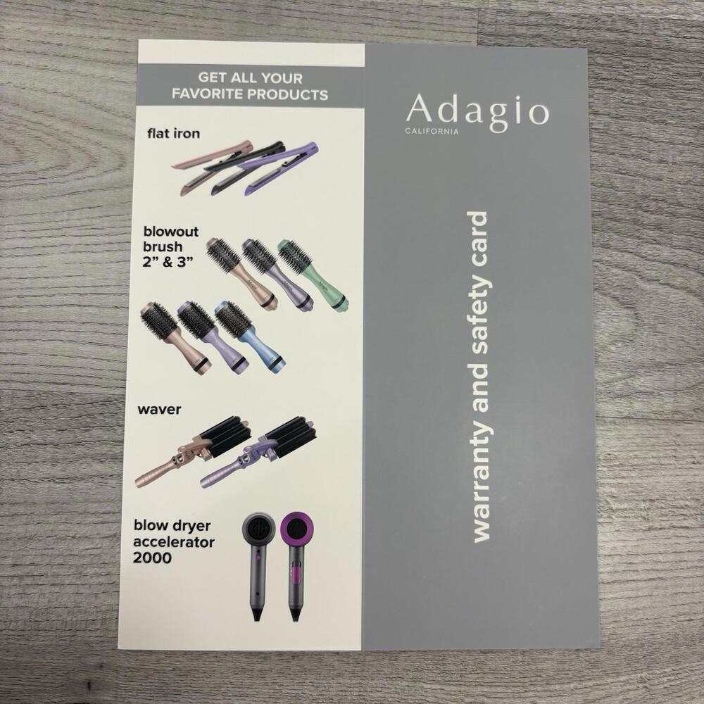 Adagio AirWand Styler Set w/ 5 Attachments Blow Dryer Straightener NEW Dmgd Box - Picture 8 of 9